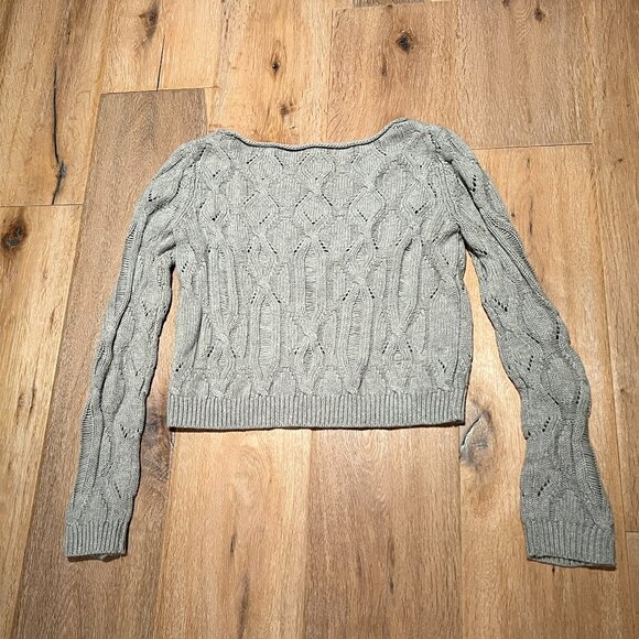 Ella Moss Boat Neck Cotton Blend Sweater Gray XS - Picture 2 of 5